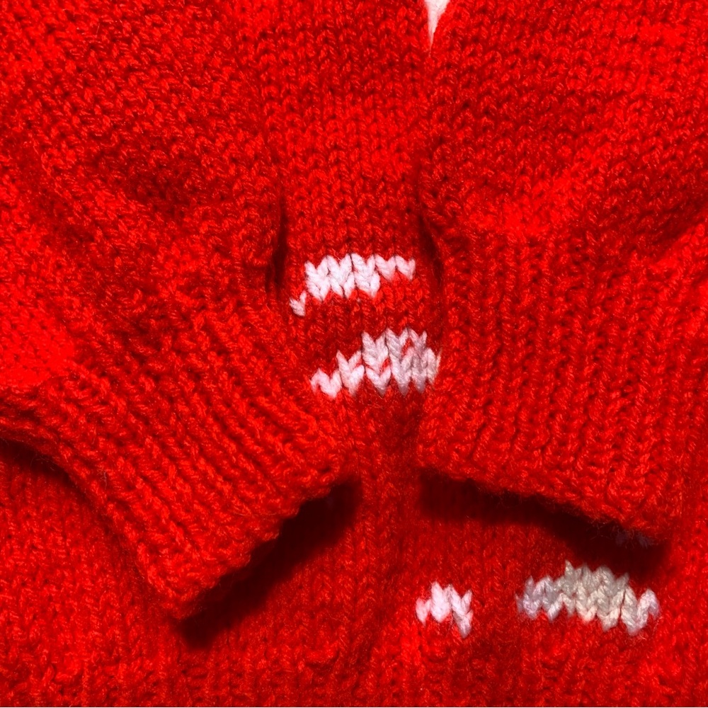 Vintage Handmade Red Penguin Knit Sweater - Picture 6 of 17